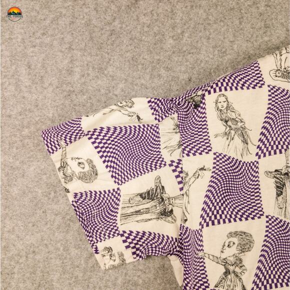 Uniqlo UT Disney Alice In Wonderland T-Shirt Purple White Short Sleeve Women's M - Picture 5 of 8